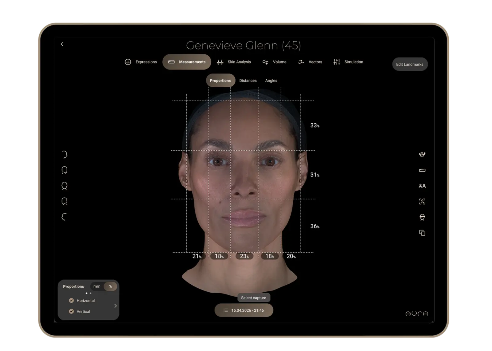 Aura Reality measurement interface